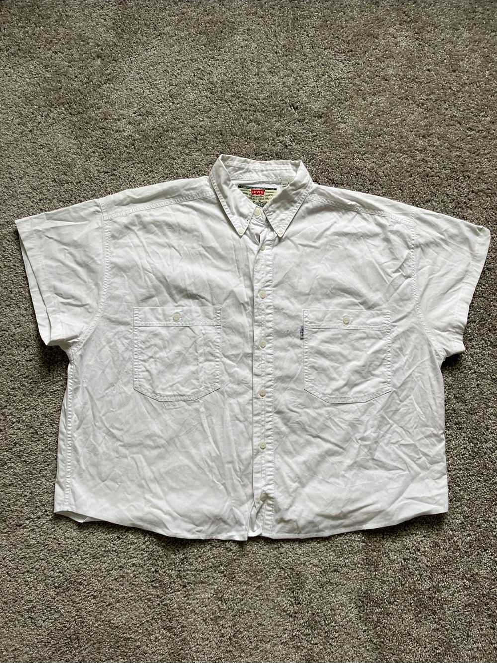 Levi's White Short-Sleeve Casual Button-Down Shirt